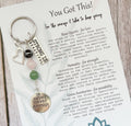You Got This Keyring | Personalised Initial & Gemstone Motivational Support Gift