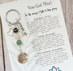 You Got This Keyring | Personalised Initial & Gemstone Motivational Support Gift