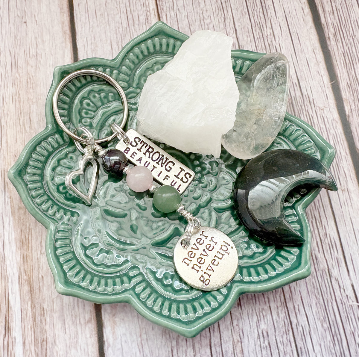 You Got This Keyring | Personalised Initial & Gemstone Motivational Support Gift